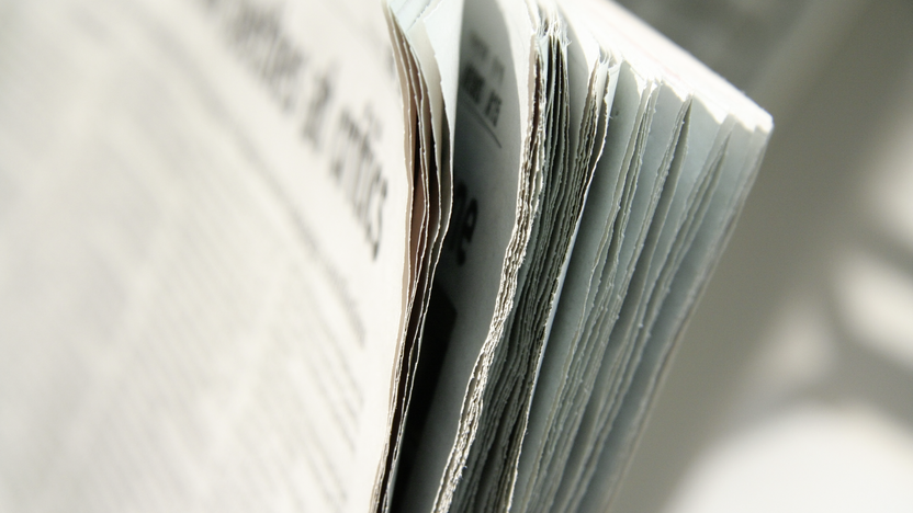 Nahaufnahme einer Zeitung Nahaufnahme einer Zeitung